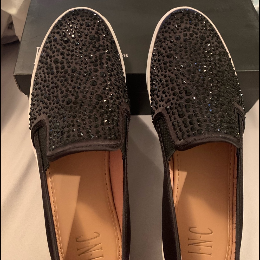 INC black slip on bling shoes-SAMMEE2BKR